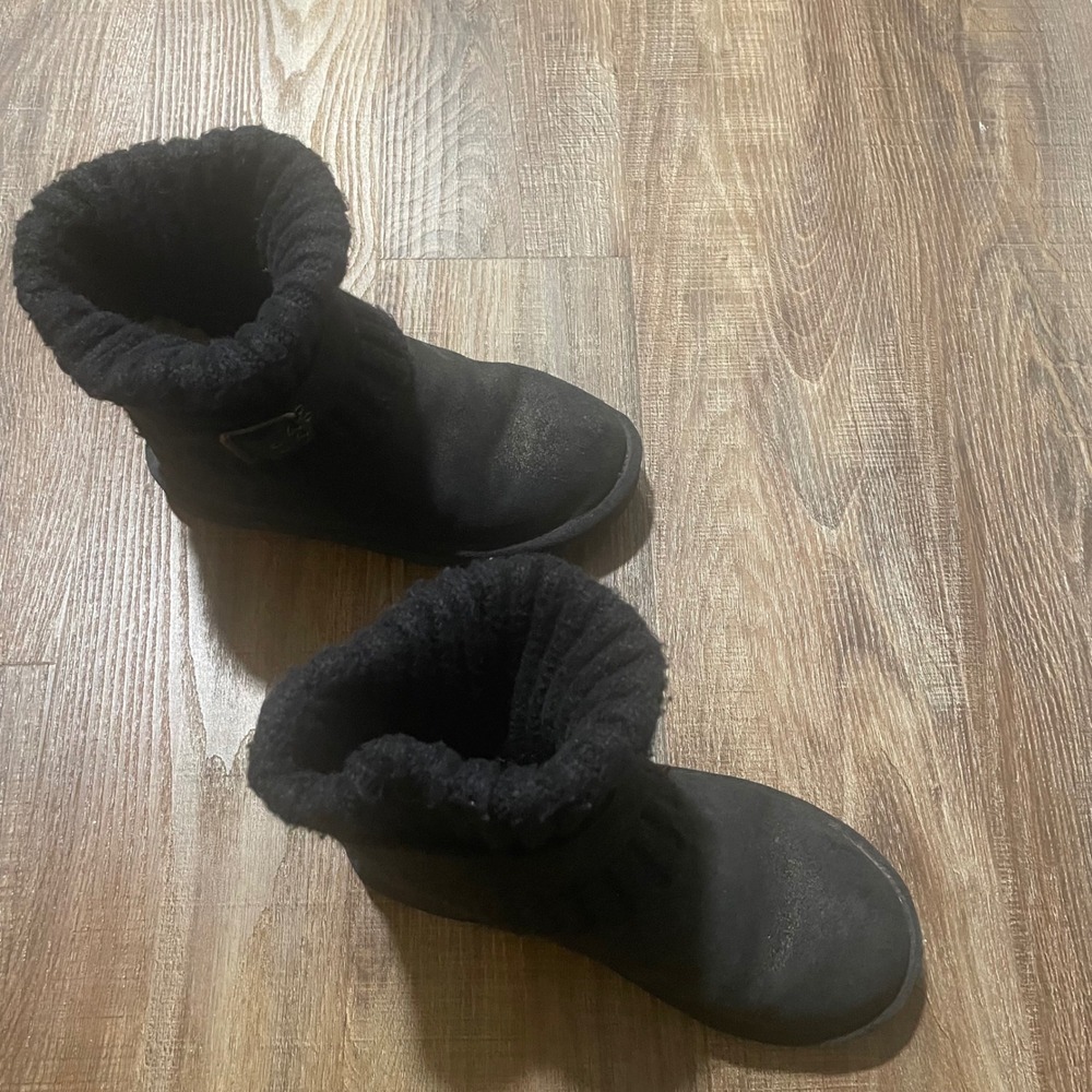 UGG Knit Cuff Ankle Boots Australia Women's Cambridge 1006738 Metallic Black - Picture 4 of 4